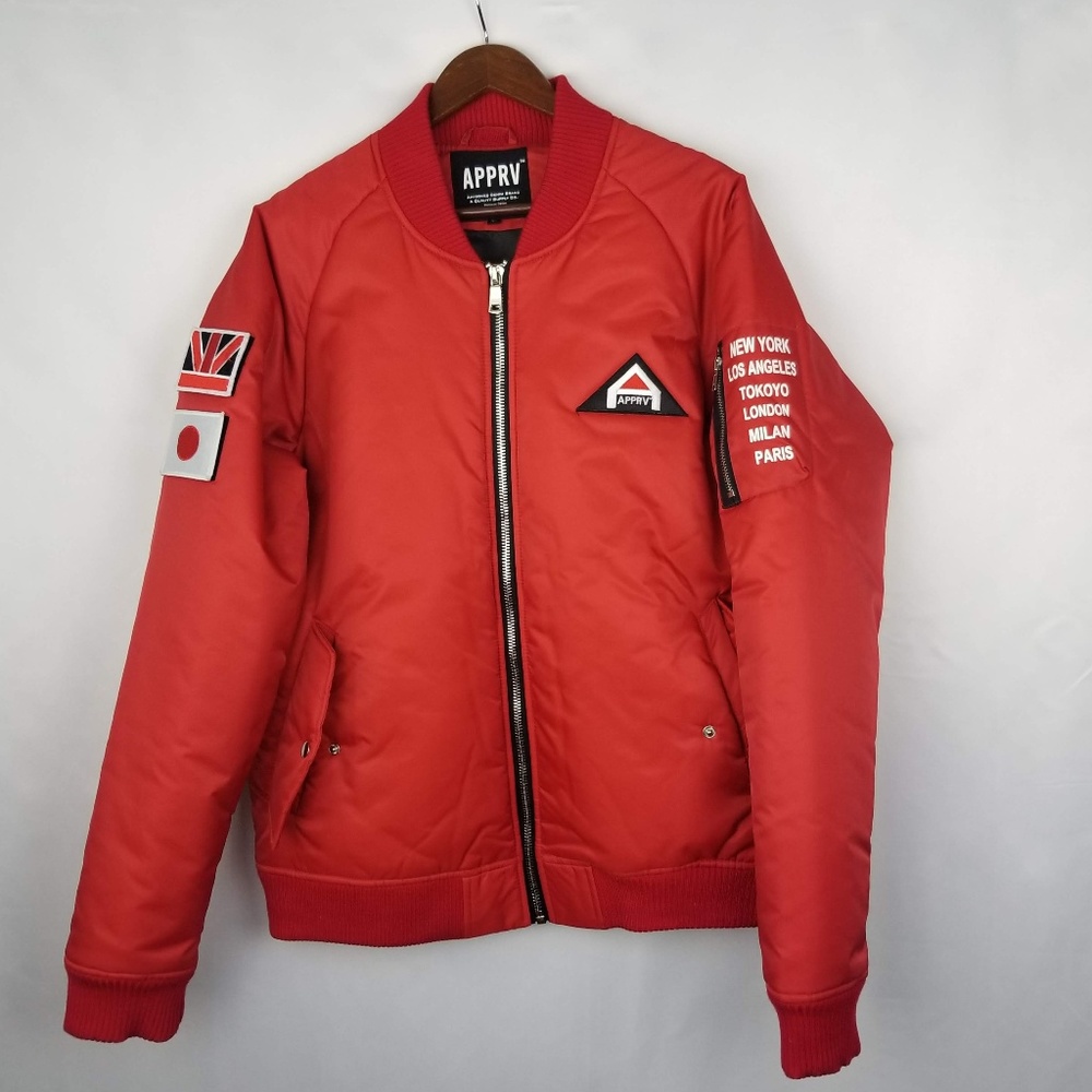 APPRV Denim insulated flight Jacket- Red XL